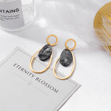 POXAM New Korean Statement Earrings for women Black Cute Arcylic Geometric Drop Small Female Earrings Brincos 2022 Trend Jewelry