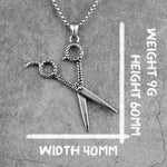 Scissors Haircut Barber Men Necklaces Pendants Chain Punk for Boyfriend Male Stainless Steel Jewelry Creativity Gift Wholesale