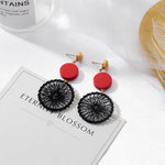 POXAM New Korean Statement Earrings for women Black Cute Arcylic Geometric Drop Small Female Earrings Brincos 2022 Trend Jewelry