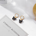 POXAM New Korean Statement Earrings for women Black Cute Arcylic Geometric Drop Small Female Earrings Brincos 2022 Trend Jewelry