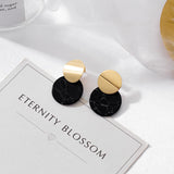 POXAM New Korean Statement Earrings for women Black Cute Arcylic Geometric Drop Small Female Earrings Brincos 2022 Trend Jewelry