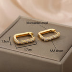 Square Circle Hoop Earrings For Women Luxury Stainless Steel Earring 2023 Trend Elegant Wedding Jewelry Couple Gift aretes mujer