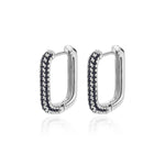 Square Circle Hoop Earrings For Women Luxury Stainless Steel Earring 2023 Trend Elegant Wedding Jewelry Couple Gift aretes mujer