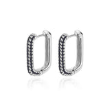 Square Circle Hoop Earrings For Women Luxury Stainless Steel Earring 2023 Trend Elegant Wedding Jewelry Couple Gift aretes mujer