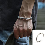 Silver Color Feather Cuff Bracelet for Men Women Vintage Adjustable Bracelet Bangle Fashion Jewelry