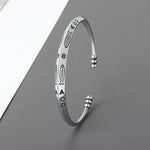 Silver Color Feather Cuff Bracelet for Men Women Vintage Adjustable Bracelet Bangle Fashion Jewelry