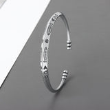 Silver Color Feather Cuff Bracelet for Men Women Vintage Adjustable Bracelet Bangle Fashion Jewelry