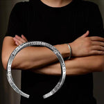 Silver Color Feather Cuff Bracelet for Men Women Vintage Adjustable Bracelet Bangle Fashion Jewelry