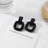 POXAM New Korean Statement Earrings for women Black Cute Arcylic Geometric Drop Small Female Earrings Brincos 2022 Trend Jewelry