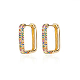 Square Circle Hoop Earrings For Women Luxury Stainless Steel Earring 2023 Trend Elegant Wedding Jewelry Couple Gift aretes mujer