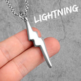 Lightning Thunder Long Men Necklaces Pendants Chain Punk for Boyfriend Male Stainless Steel Jewelry Creativity Gift Wholesale