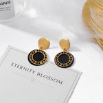 POXAM New Korean Statement Earrings for women Black Cute Arcylic Geometric Drop Small Female Earrings Brincos 2022 Trend Jewelry