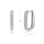 Square Circle Hoop Earrings For Women Luxury Stainless Steel Earring 2023 Trend Elegant Wedding Jewelry Couple Gift aretes mujer