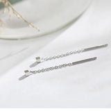 Drop Ear Line Long Hanging Earrings For Women Rose Gold Color Zircon Crystal Piercing Threader Earing Ear Accessories Jewelry