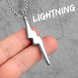 Lightning Thunder Long Men Necklaces Pendants Chain Punk for Boyfriend Male Stainless Steel Jewelry Creativity Gift Wholesale