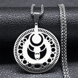 Jewish Tetragrammaton Hebrew Pentagram Stainless Steel Necklaces for Men Gold Color Male Chain Jewelry colar masculino N1163S