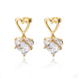 Square Circle Hoop Earrings For Women Luxury Stainless Steel Earring 2023 Trend Elegant Wedding Jewelry Couple Gift aretes mujer