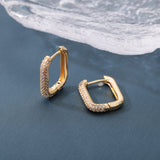 Square Circle Hoop Earrings For Women Luxury Stainless Steel Earring 2023 Trend Elegant Wedding Jewelry Couple Gift aretes mujer