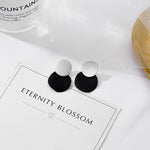 POXAM New Korean Statement Earrings for women Black Cute Arcylic Geometric Drop Small Female Earrings Brincos 2022 Trend Jewelry