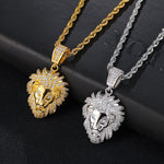 Iced Out Lion Pendant Necklace