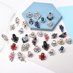 Ztech Flower Opal Stone Stud Earrings Chic New Elegant Crystal Rhinestone Earrings For Women Trendy Women Earrings Jewelry
