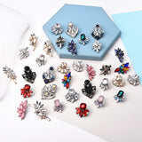 Ztech Flower Opal Stone Stud Earrings Chic New Elegant Crystal Rhinestone Earrings For Women Trendy Women Earrings Jewelry