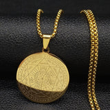 Witchcraft Pentagram Stainless Steel Chain Necklace for Men Gold Color Necklaces & Pendants Jewelry collier homme N2045S02